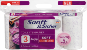 Sanft&Sicher Туалетная бумага 3-lagig Soft Comfort 8x150 Blatt, 8 шт