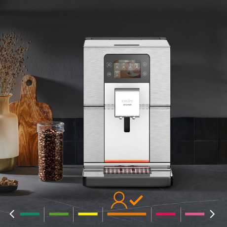 Krups Krups Kaffeevollautomat EA877D Intuition Experience+, 21 Heiss- und Kaltgetranke-Spezialitaten, gerauscharm, Farb-Touchscreen  Полностью автоматическая кофемашина Krups EA877D Intuition Experience+, 21 вид горячих и холодных напитков, низкий уровень