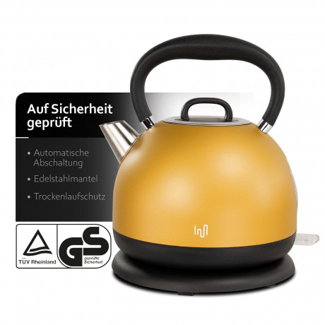 Impolio Impolio Wasser-/Teekocher Impolio Retro Design Wasserkocher aus Edelstahl 1,7 L, gold, 2200 W  Кофеварка/чайник Impolio Чайник ретро-дизайн Impolio из нержавеющей стали 1,7 л, золото, 2200 Вт