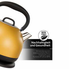 Impolio Impolio Wasser-/Teekocher Impolio Retro Design Wasserkocher aus Edelstahl 1,7 L, gold, 2200 W  Кофеварка/чайник Impolio Чайник ретро-дизайн Impolio из нержавеющей стали 1,7 л, золото, 2200 Вт