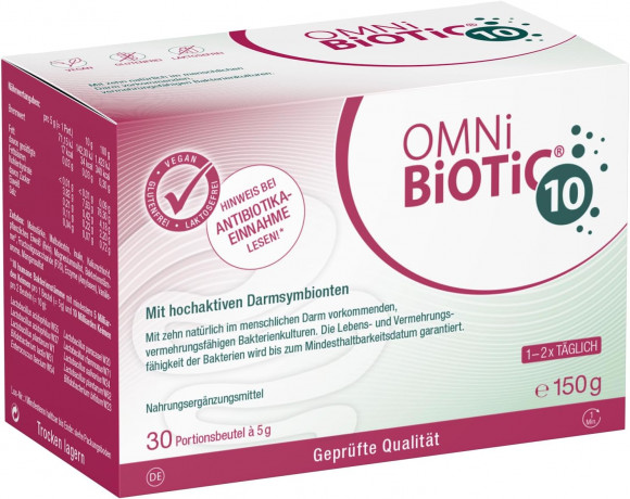 OMNI-BIOTIC 10, 30x5g, Комплекс бактерий Омни Биотик 10 штаммов бактерий для микрофлоры кишечника, Германия, 30 саше х 5 грамм