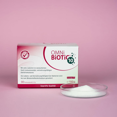 OMNI-BIOTIC 10, 30x5g, Комплекс бактерий Омни Биотик 10 штаммов бактерий для микрофлоры кишечника, Германия, 30 саше х 5 грамм
