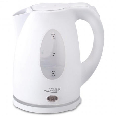 Adler Adler Wasserkocher AD 1207, 1,5 Liter, 2000 Watt, Abschaltautomatik, weiss  Чайник Adler AD 1207, 1,5 литра, 2000 Вт, автоотключение, белый