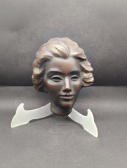 Панно винтажное D.K. Gisela в виде головы женщины, керамика, 15.5 х 7 см, Испания, 1970-80гг.