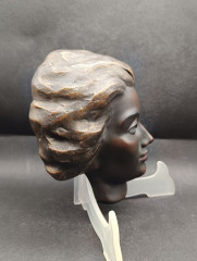 Панно винтажное D.K. Gisela в виде головы женщины, керамика, 15.5 х 7 см, Испания, 1970-80гг.