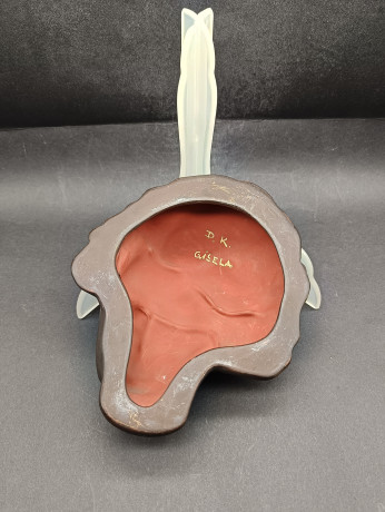 Панно винтажное D.K. Gisela в виде головы женщины, керамика, 15.5 х 7 см, Испания, 1970-80гг.