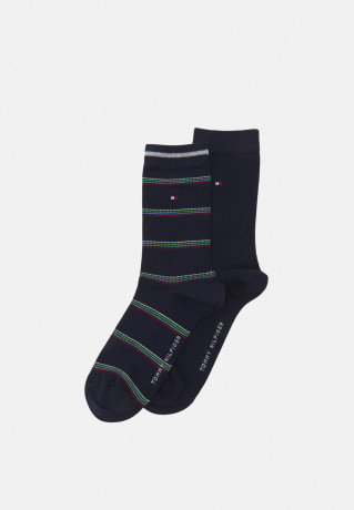 Tommy Hilfiger WOMEN SOCK COASTAL STRIPE TENCEL 2 PACK Socks navy/multicolor ЖЕНСКИЕ НОСКИ COASTAL STRIPE TENCEL 2 PACK Носки темно-синий/многоцветный