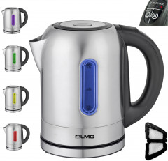 LMG Germany LMG Germany Wasserkocher 1,7 l Glas Edelstahl Wasserkocher 2200W, LED  Temperatureinstellung, 2200 W, Edelstahlgehause, Temperatureinstellung, Schnellkochfunktion  Чайник LMG Germany 1,7 л, стеклянный чайник из нержавеющей стали, 2200 Вт, свет