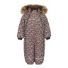 Minymo Schneeoverall mit Kapuze Fake Fur Blumen Зимний комбинезон с капюшоном из искусственных меховых цветов