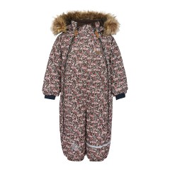 Minymo Schneeoverall mit Kapuze Fake Fur Blumen Зимний комбинезон с капюшоном из искусственных меховых цветов