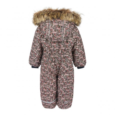 Minymo Schneeoverall mit Kapuze Fake Fur Blumen Зимний комбинезон с капюшоном из искусственных меховых цветов