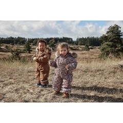 Minymo Schneeoverall mit Kapuze Fake Fur Blumen Зимний комбинезон с капюшоном из искусственных меховых цветов