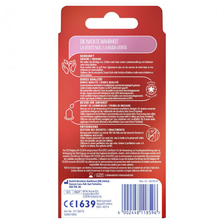 Durex Gefuhlsecht Slim Fit Kondome Презервативы Feeling Slim Fit