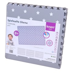 KNORR Toys Spielmatte\/Puzzlematte grau Sterne ca. 178 x 120 cm Коврик для игр/коврик для пазлов серые звезды примерно 178 x 120 см
