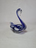 Подставка "Лебедь" ECHT в бело-синих тонах, выдувное стекло, ручная работа, 15,5 x 16,5 см, Германия, 1960-70гг.