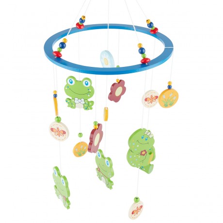 bieco 3D Mobile Froggy Frosch aus robustem Holz fur Wickeltisch Kinderbett Wiege 20 cm Mobiles 3D Mobile Froggy из прочного дерева для пеленального столика-люльки 20 см