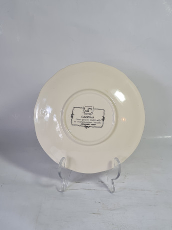 Набор тарелок винтажных Sarreguemines France, керамика с ярким цветочным узором, 5 шт х 16,5 x 2 см, Франция, 1960-70гг.