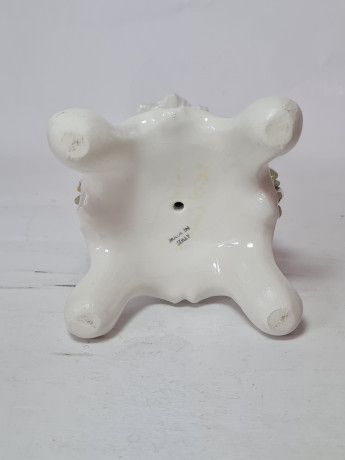 Подсвечник винтажный с объемным цветочным декором, керамика, 25 х 10 см, Италия, 1960-70гг.