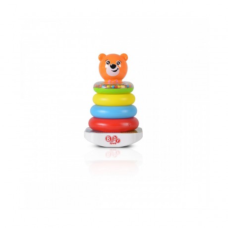 MONI Stapelturm 35785 Bar und Ringe Stapelspielzeug Stacking Tower 35785 Штанга и кольца Игрушка для штабелирования