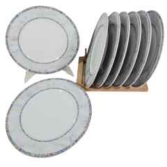 Тарелки сервировочные винтажные Eschenbach, фарфор, 9 шт., 26 см, Германия, 1960-70гг.