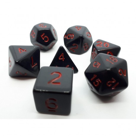 dice4friends 7-tlg. RPG Wurfelset Pearl: Black\/Red 7 шт. RPG Dice Set Жемчуг: черный/красный