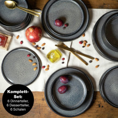 Moritz &amp; Moritz Moritz &amp; Moritz Tafelservice Grau 18-tlg. Reaktiv grau Обеденный сервиз Moritz &amp;amp; Moritz серый, 18 предм. Реактивный