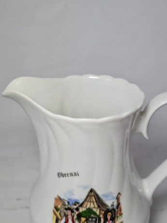 Кувшин винтажный Sarreguemines / Anne Ehret Ranrupt "Obernai", фарфор, Франция, 1967 год.