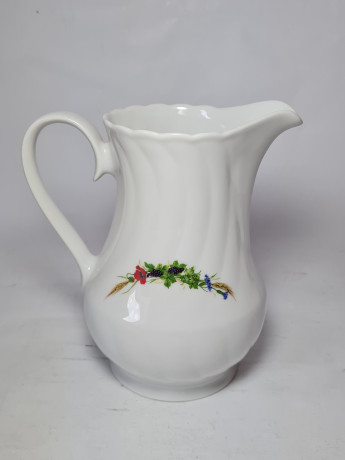 Кувшин винтажный Sarreguemines / Anne Ehret Ranrupt "Obernai", фарфор, Франция, 1967 год.