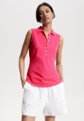 Tommy Hilfiger SLIM COLLAR DETAIL NS Polo shirt bright cerise pink SLIM COLLAR DETAIL NS Рубашка поло ярко-вишнево-розовый