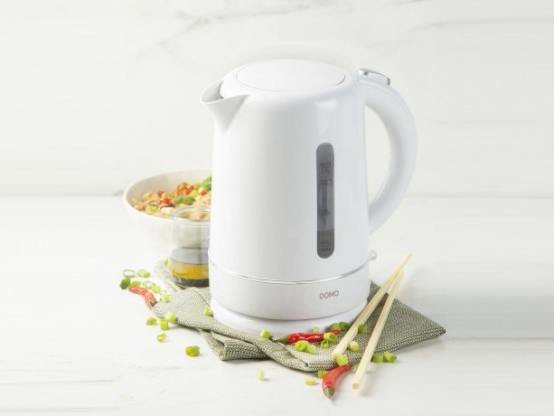 Domo Wasserkocher, 1.7 l, 2200 W, ohne Kabel elektrischer Teekocher Heisswasserbereiter schnell leise, Uberhitzungs- Trockengehschutz, rutschfeste Fusse sicher im Gebrauch Чайник Domo, 1,7 л, 2200 Вт, без кабеля, электрочайник, чайник для горячей воды,