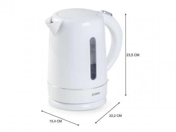 Domo Wasserkocher, 1.7 l, 2200 W, ohne Kabel elektrischer Teekocher Heisswasserbereiter schnell leise, Uberhitzungs- Trockengehschutz, rutschfeste Fusse sicher im Gebrauch Чайник Domo, 1,7 л, 2200 Вт, без кабеля, электрочайник, чайник для горячей воды,