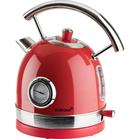 KORONA KORONA Wasserkocher Retro Wasserkocher 20667 Rot, 2200 W, Pfeifkessel Style, Vintage Optik, 1,8 l, herausnehmbarer Kalkfilter  Чайник KORONA чайник ретро чайник 20667 красный, 2200 Вт, стиль чайника со свистком, винтажный вид, 1,8 л, съемный фильтр