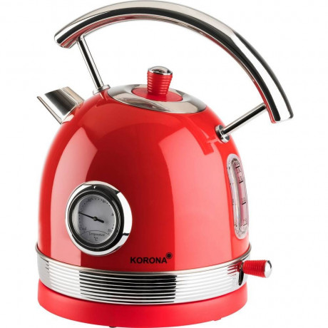 KORONA KORONA Wasserkocher Retro Wasserkocher 20667 Rot, 2200 W, Pfeifkessel Style, Vintage Optik, 1,8 l, herausnehmbarer Kalkfilter  Чайник KORONA чайник ретро чайник 20667 красный, 2200 Вт, стиль чайника со свистком, винтажный вид, 1,8 л, съемный фильтр