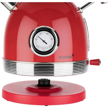 KORONA KORONA Wasserkocher Retro Wasserkocher 20667 Rot, 2200 W, Pfeifkessel Style, Vintage Optik, 1,8 l, herausnehmbarer Kalkfilter  Чайник KORONA чайник ретро чайник 20667 красный, 2200 Вт, стиль чайника со свистком, винтажный вид, 1,8 л, съемный фильтр