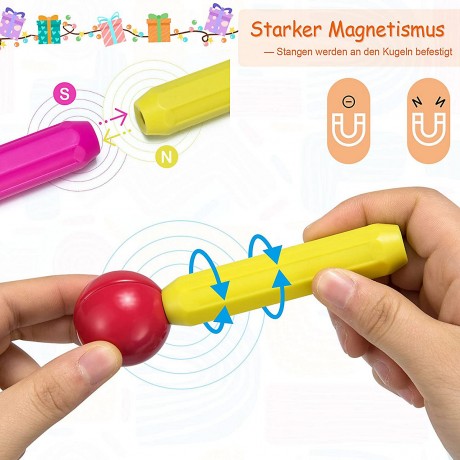 COSTWAY Puzzlespielzeug 88 Stk. Magnetkugeln  Stabe Игрушка-пазл 88 шт.