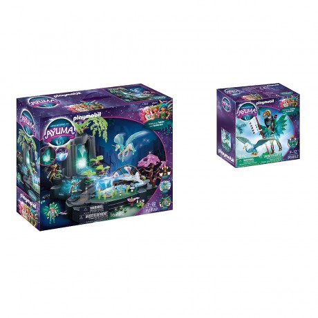 PLAYMOBIL Adventures of Ayuma 2er Set: 70800 Magische Energiequelle + 70802 Knight Fairy mit Seelentier Приключения Аюмы Набор из 2 предметов: 70800 Источник магической энергии + 70802 Рыцарь-фея с призрачным зверем