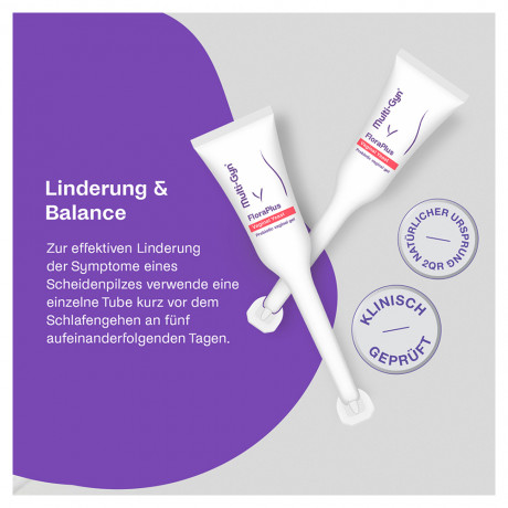 Multi-Gyn FloraPlus 5x5ml 2 stk Вагинальный гель для интимной гигиены, с аппликатором, средство при молочнице, устраняет зуд и раздражение, Германия, 5шт х 5 мл х 2 упаковки