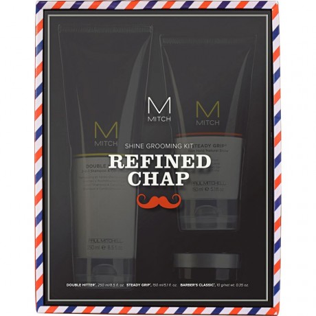Paul Mitchell (Поль Митчелл) Mitch Refined Chap Shine grossming Kit, Double Hitter Shampoo Шампунь & Conditioner Кондиционер для волос 250 мл + Steady Grip Gel 150 мл + Barber`s Classic Pomade 10 г / 1 шт.