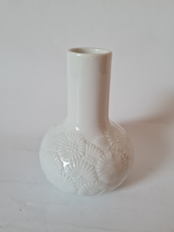 Thomas Фарфоровая ваза белая с фактурным узором, 11см, Германия, 1950-60гг.