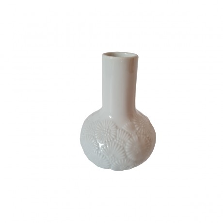 Thomas Фарфоровая ваза белая с фактурным узором, 11см, Германия, 1950-60гг.