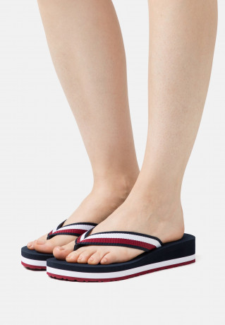 Tommy Hilfiger ESSENTIAL CORP MID T-bar sandals dark blue ESSENTIAL CORP MID Сандалии с Т-образной перемычкой темно-синий