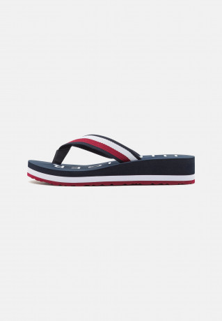 Tommy Hilfiger ESSENTIAL CORP MID T-bar sandals dark blue ESSENTIAL CORP MID Сандалии с Т-образной перемычкой темно-синий