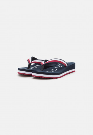 Tommy Hilfiger ESSENTIAL CORP MID T-bar sandals dark blue ESSENTIAL CORP MID Сандалии с Т-образной перемычкой темно-синий