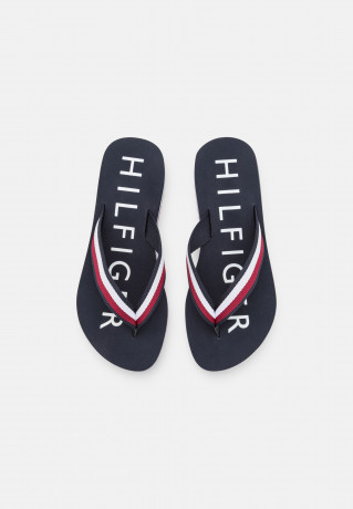 Tommy Hilfiger ESSENTIAL CORP MID T-bar sandals dark blue ESSENTIAL CORP MID Сандалии с Т-образной перемычкой темно-синий