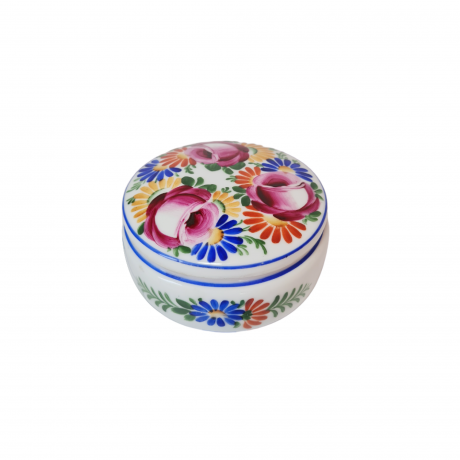 Шкатулка винтажная Z.S.& CO Bavaria с ярким цветочным рисунком, 9 x 4,5 см, Германия, 1960-70гг.