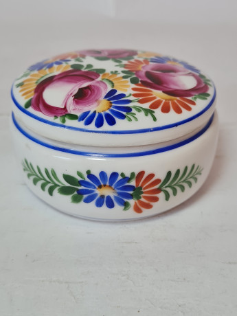 Шкатулка винтажная Z.S.& CO Bavaria с ярким цветочным рисунком, 9 x 4,5 см, Германия, 1960-70гг.