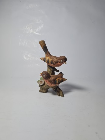 Goebel Винтажная фигурка "Пара воробьев на ветке", 10см x 15см,  Германия, 1960-70гг. 