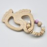 glucksWunder Holz Greifling Beissring Babyfusschen Buche personalisiert mit Name in Geschenkverpackung Деревянное кольцо для прорезывания зубов детские ножки бук персонализированное с именем в подарочной коробке