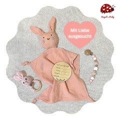 Angels Baby Baby Geschenkset mit Schnullerkette und Schnuffeltuch 4 teilig Детский подарочный набор с цепочкой для пустышки и одеялом