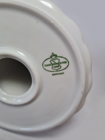 Tirschenreuth Белый фарфоровый подсвечник, 11смx 10,5см, Германия, 1970-80гг.